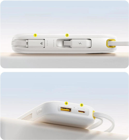 Baseus EnerFill FC31 Power Bank 20000mAh 22.5W με Θύρα USB-A και Θύρα USB-C Λευκό