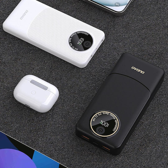 Dudao K12 Power Bank 10000mAh 22.5W με 2 Θύρες USB-A Power Delivery Λευκό
