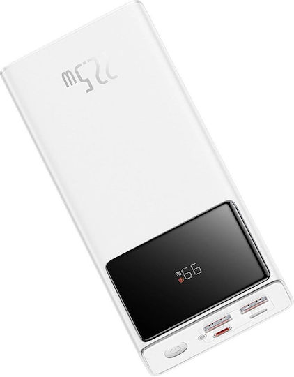 Baseus EnerFill FP41 Power Bank 30000mAh 22.5W cu 2 Porturi USB-A și Port USB-C Alb
