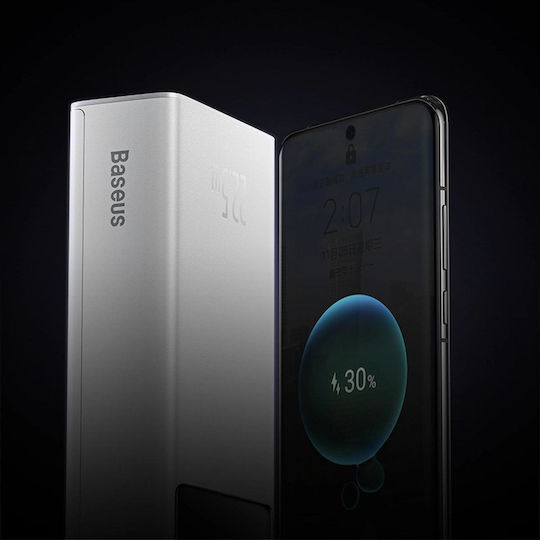 Baseus EnerFill FP41 Power Bank 30000mAh 22.5W cu 2 Porturi USB-A și Port USB-C Alb