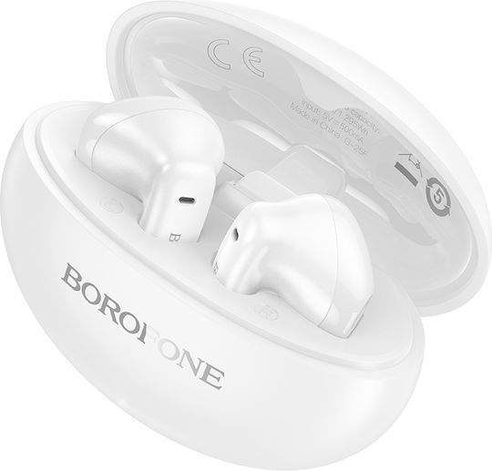 Borofone FQ12 Earbud Bluetooth Handsfree Ακουστικά με Θήκη Φόρτισης Λευκά