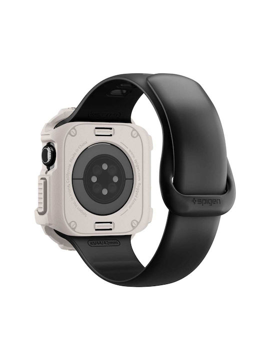 Spigen Rugged Armor Силиконов Калъф в Бежов цвят за Apple Watch 10, Apple Watch 11, 42 мм