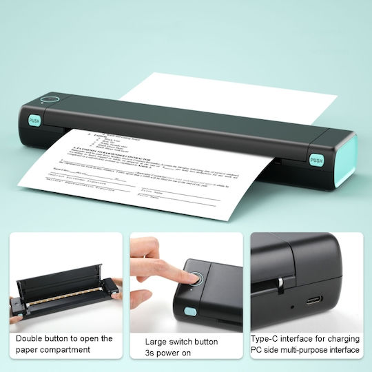 M08F Black and White Thermal Printer Silver Letter Version
