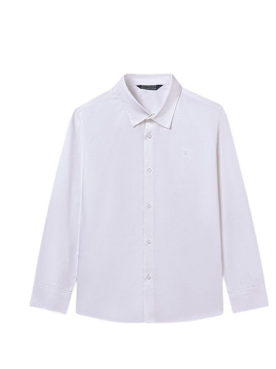 Kids One Color Shirt Long Sleeve White