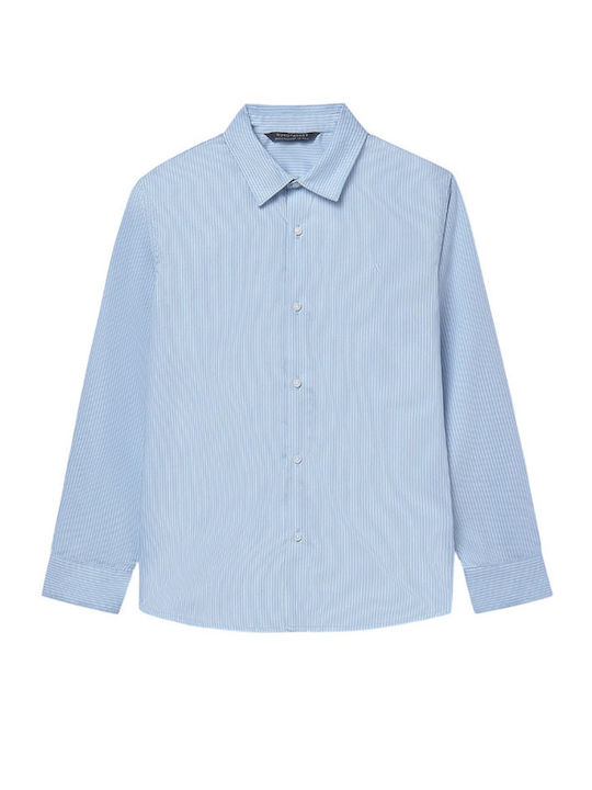 Kinder Gestreift Hemd Langarm blau