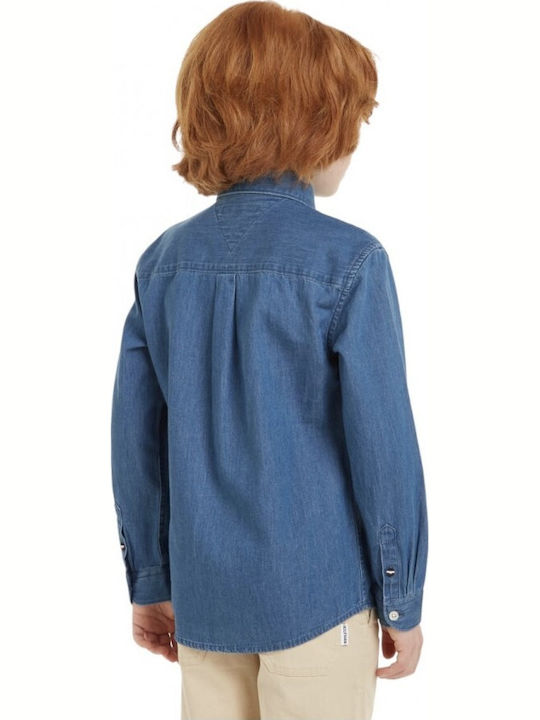 Παιδικό Πουκάμισο Μακρυμάνικο Τζιν Denim Mid Wash