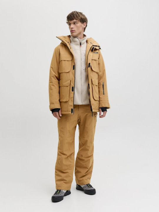 Jack & Jones 12284695 Ανδρικό Μπουφάν για Σκι & Snowboard Καφέ