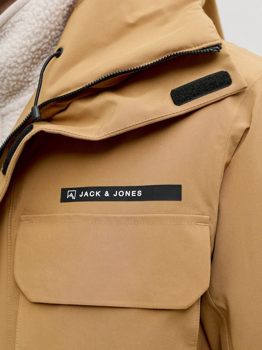 Jack & Jones 12284695 Ανδρικό Μπουφάν για Σκι & Snowboard Καφέ