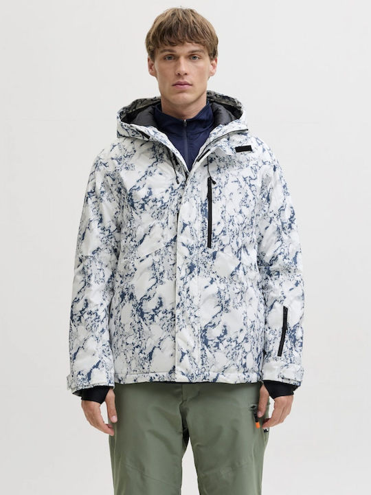 Jack & Jones 12284649 Ανδρικό Μπουφάν για Σκι & Snowboard Λευκό