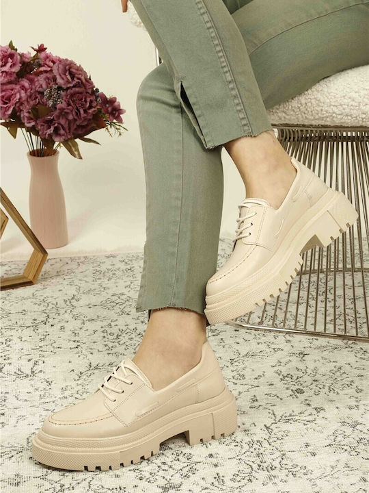 Damen Mokassins in Beige Farbe
