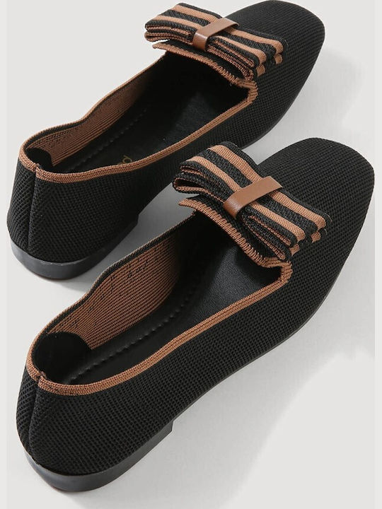Leder Damen Mokassins in Schwarz Farbe