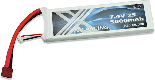 Amewi AMX Racing Li-Po Batterie 7.4V 5000mAh 40C 2S T-Stecker für RC-Fahrzeug