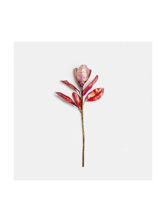 Magnolia Λουλουδι Τεχνητο Υφασμα Pvc Μπορντω Χρυσο 58 Σετ 12 Τμχ 030775 Υφασμα Pvc