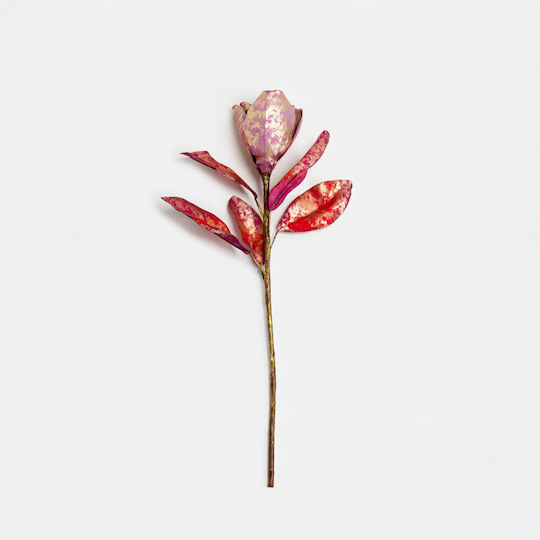Magnolia Artificial Flower Fabric PVC Burgundy Gold 58 Set 12 Pieces 030775 Fabric PVC