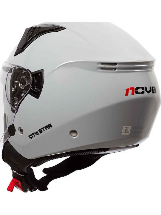 NOVA OF855 City Star Nardo Grey Κράνος Μηχανής Jet ECE 22.06 με Sunvisor