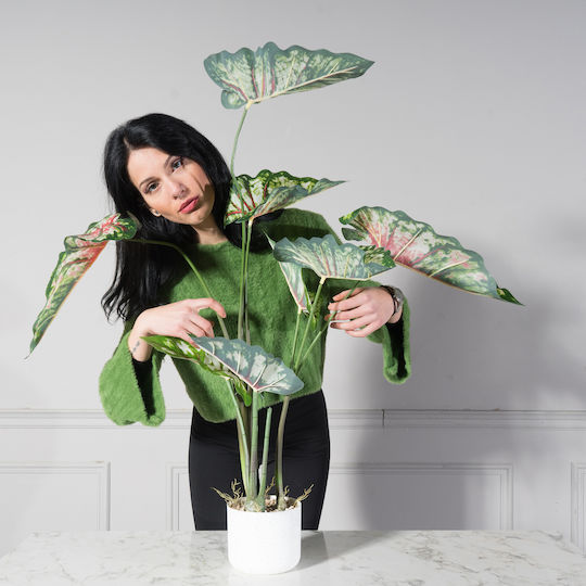 Artificial Plant in Pot Caladium Green 95cm Supergreens