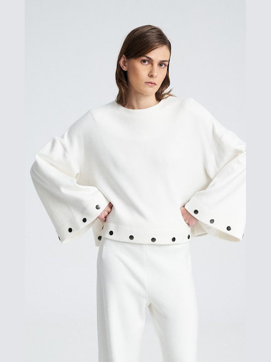 Damen Kurz Pullover Weiß