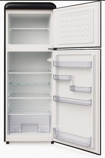 Bronxi Retro Double Door Refrigerator 208lt H147xW55xD58.5cm Black BX-1510 BK