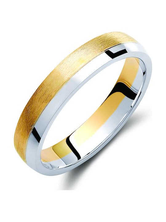 Valauro Wedding Rings 9K Bicolour Zircon 4.00mm