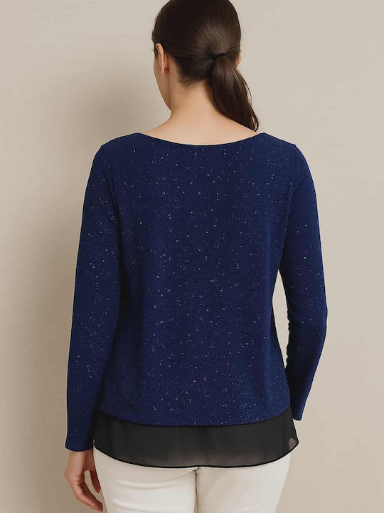 Bluza Damă Mânecă Lungă Albastru Închis
