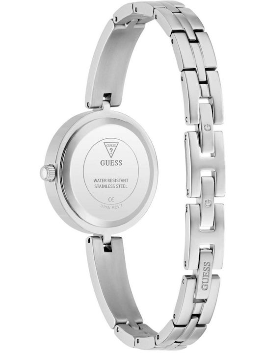 Guess Crystals Γυναικείο Ρολόι 27mm Μπαταρίας με Γκρι Μεταλλικό Μπρασελέ