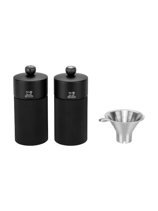 Peugeot Manual Salt Mill Wooden in Black Color 12cm