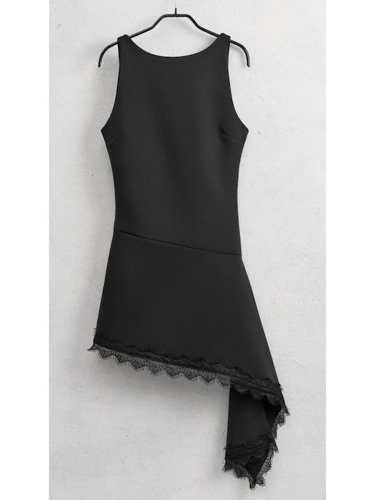 Rochie De Vară Mini De Seară Cu Dantelă Neagră