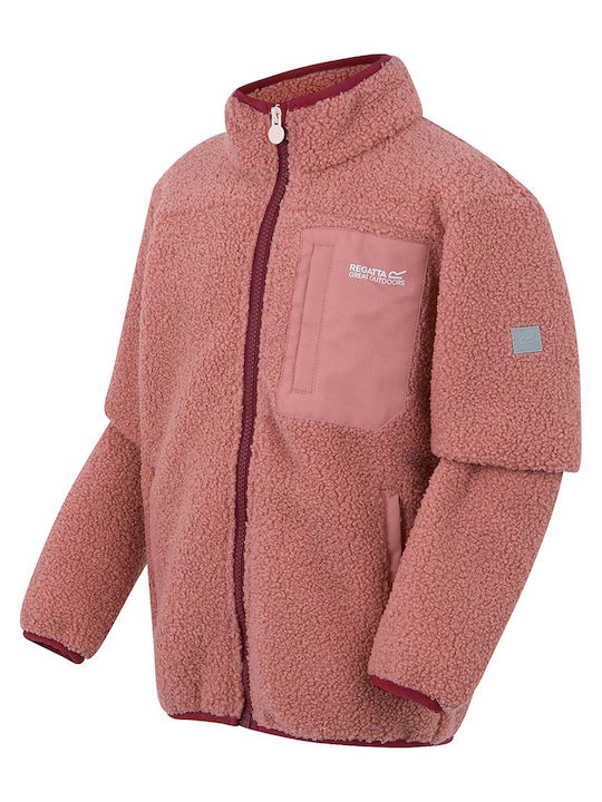 Kids Cardigan Fleece Pink