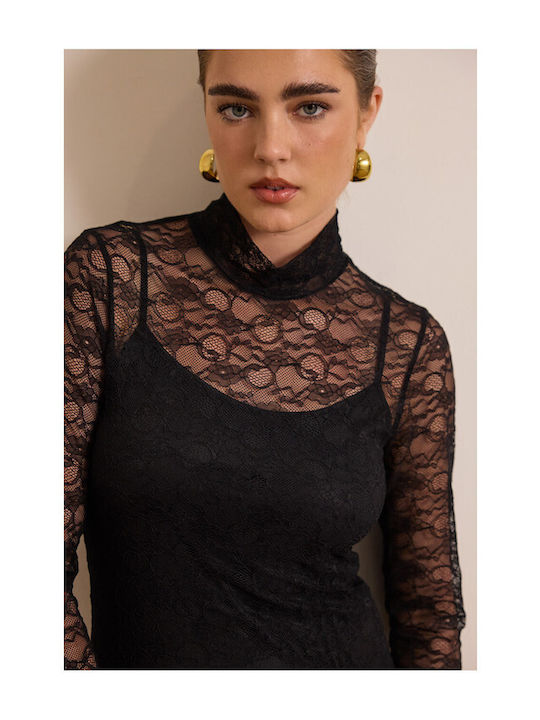 Alexia Midi Evening Dress Black