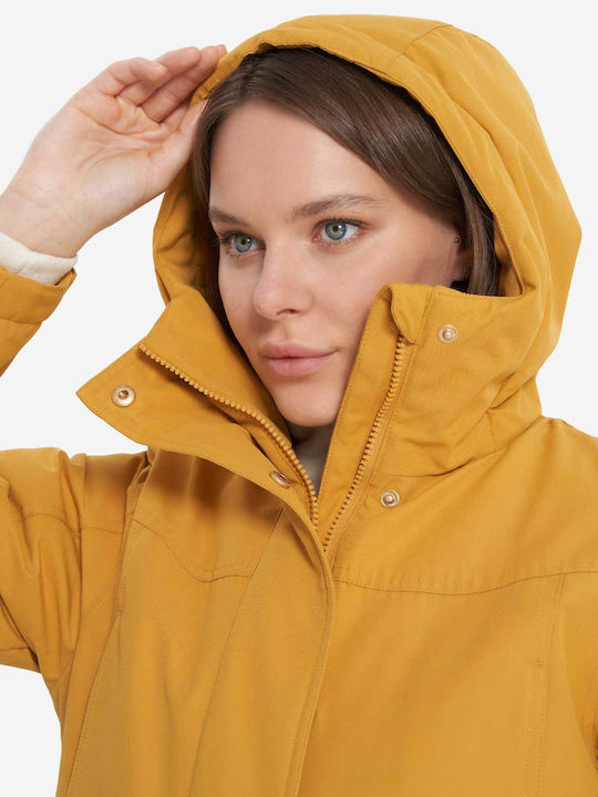 Damen Puffer Jacke Wasserdicht und Winddicht für Winter Yellow