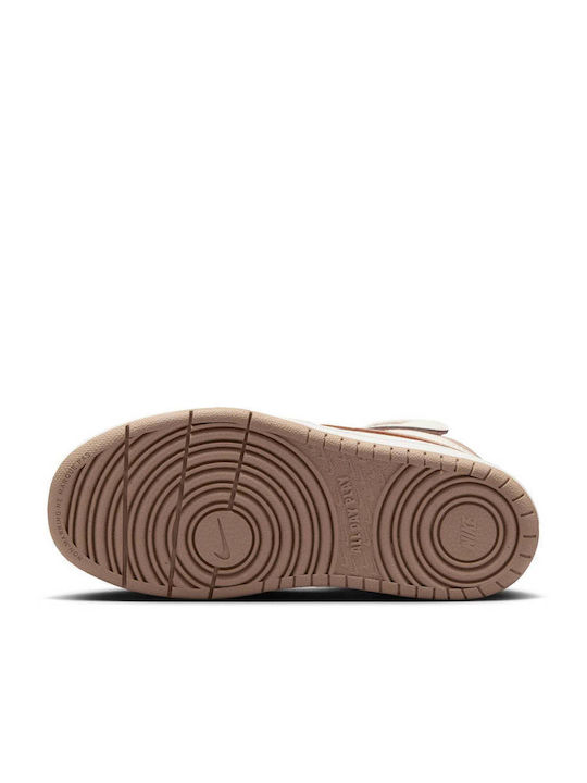 Court Borough Low Kids Sneakers with Hoop & Loop Closure Beige