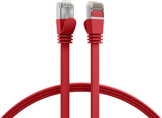 EFB Flat U/FTP (STP) Cat.6a (Gigabit) Καλώδιο Δικτύου Ethernet 3m Κόκκινο