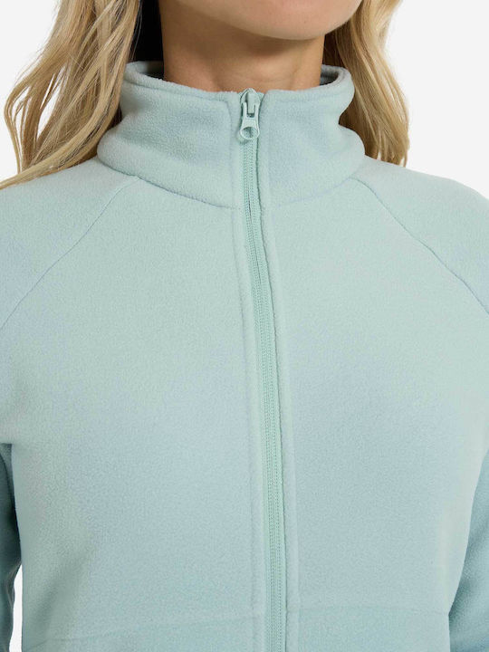 Fleece Γυναικεία Ζακέτα με Φερμουάρ Blue