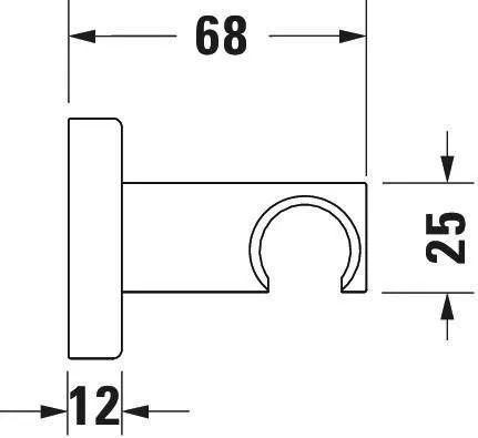 Duravit Uv0620026010 Shower Head Holder Surface-mounted Universal Glossy Chrome