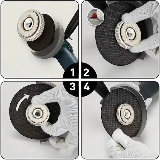 M14 Adapter Angle Grinder Zola Self-locking Universal Steel 5 X 1.3 Cm Silver