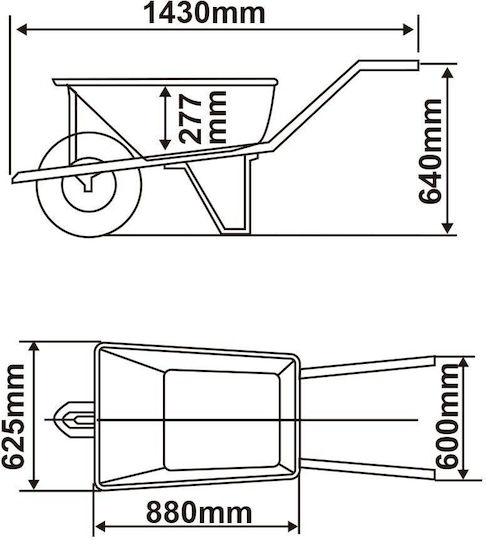 Ingco Cărucior de construcții Capacity 90lt