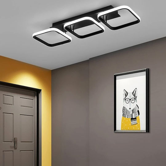 Lightplanet Plafonieră de Tavan 67buc Neagră cu LED Integrat și Telecomandă