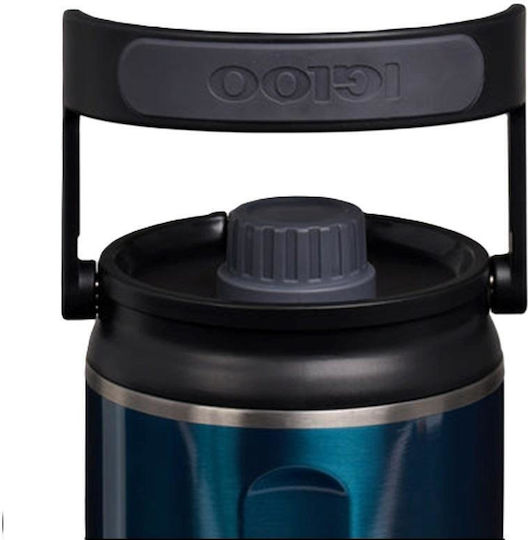 Igloo Handled Tumbler Θερμός Ανοξείδωτο 1.892lt Blue με Καλαμάκι και Λαβή