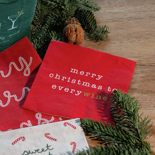 Raeder Merry Christmas Napkins White L25xW25cm.