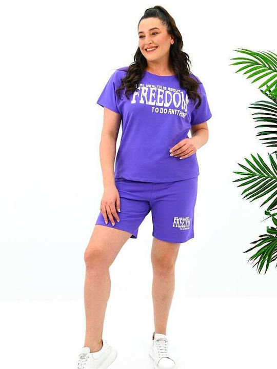 Damen-Shorts - Bermudas Mit Lila Farbe