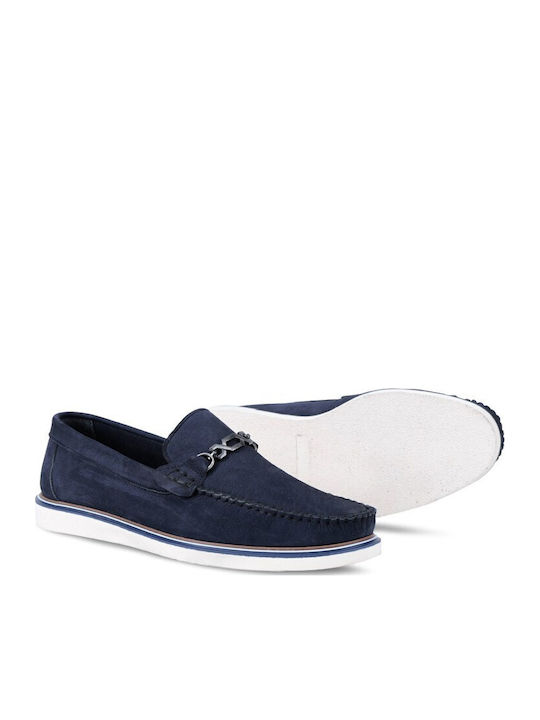 Leder Herren Mokassins in Blau Farbe