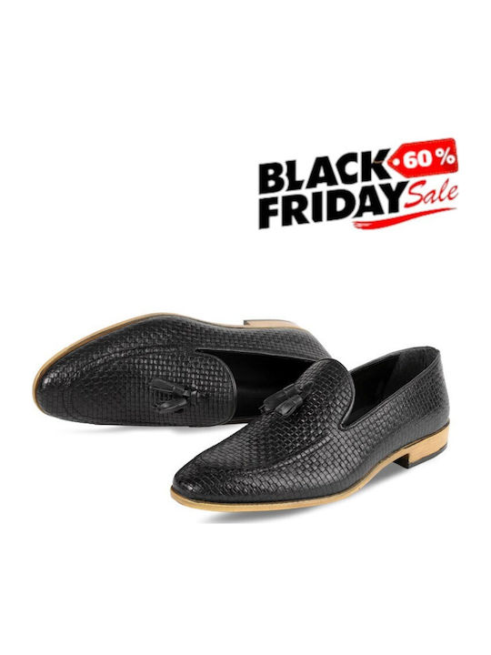 Leder Herren Mokassins in Schwarz Farbe