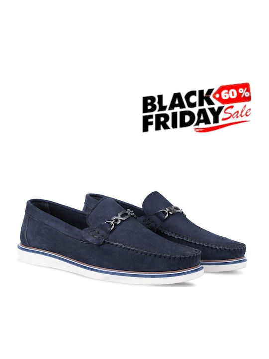 Leder Herren Mokassins in Blau Farbe