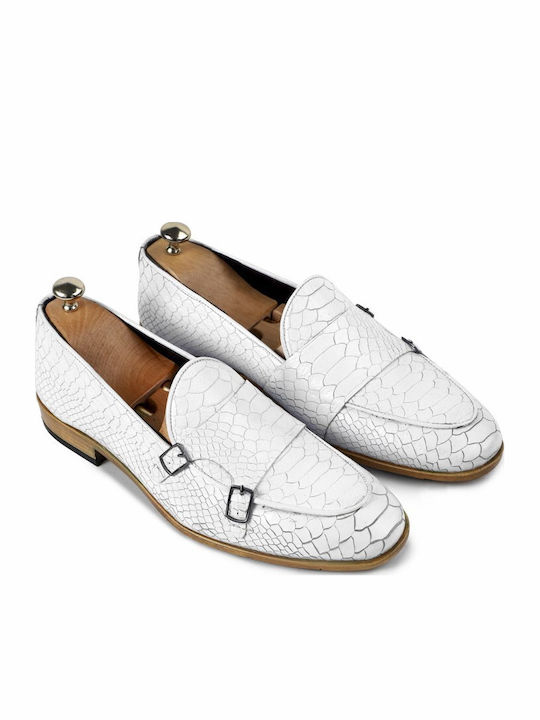 Men's Leather Moccasins White