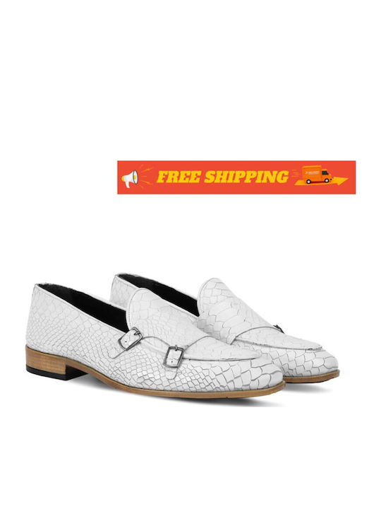 Men's Leather Moccasins White