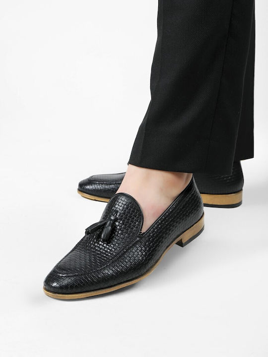 Leder Herren Mokassins in Schwarz Farbe