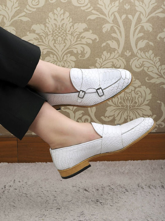 Men's Leather Moccasins White