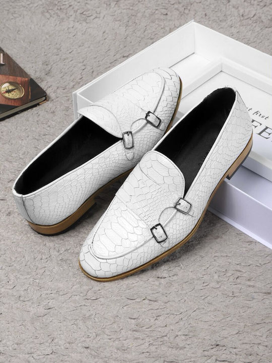 Men's Leather Moccasins White