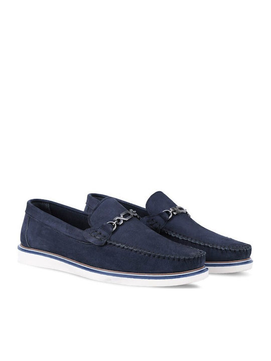 Leder Herren Mokassins in Blau Farbe