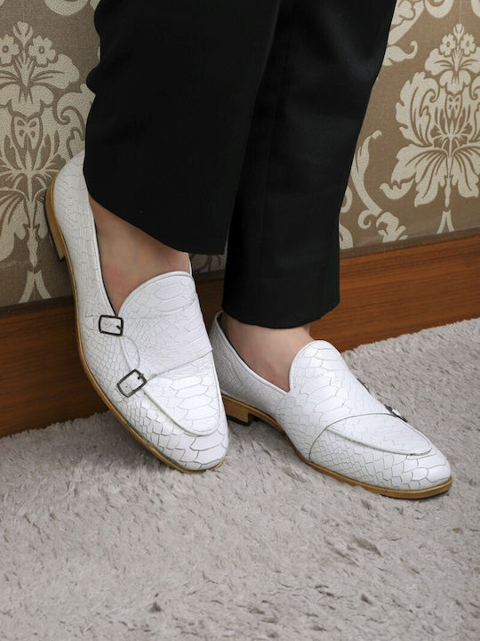 Men's Leather Moccasins White